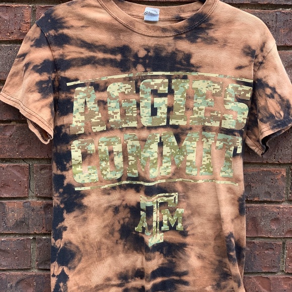 Tops - Upcycled Aggies Bleached Shirt